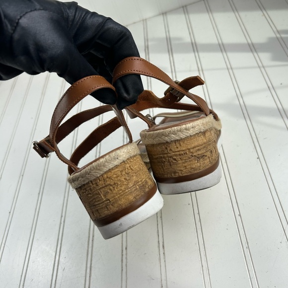 Coach and Four Banno Metallic Gold Wedge Strappy Sandals Women’s Size 8 - Picture 6 of 12